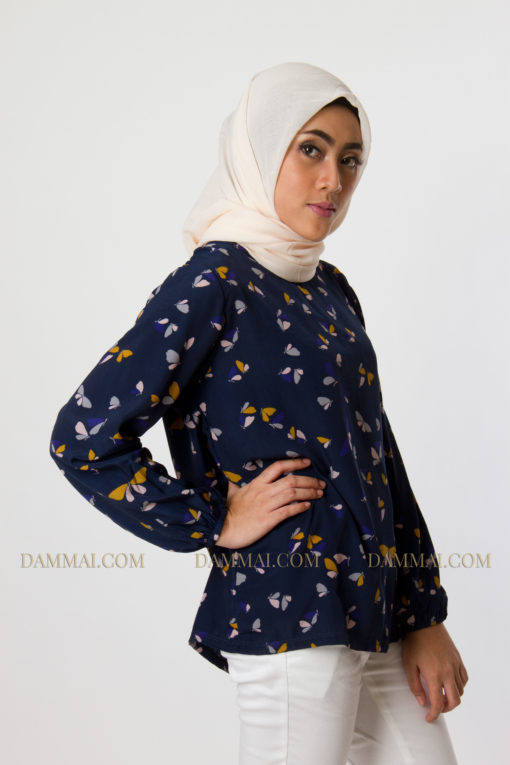 butterfly muslim blouse 802