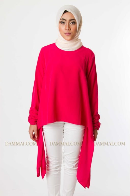 red fashion muslim blouse 901