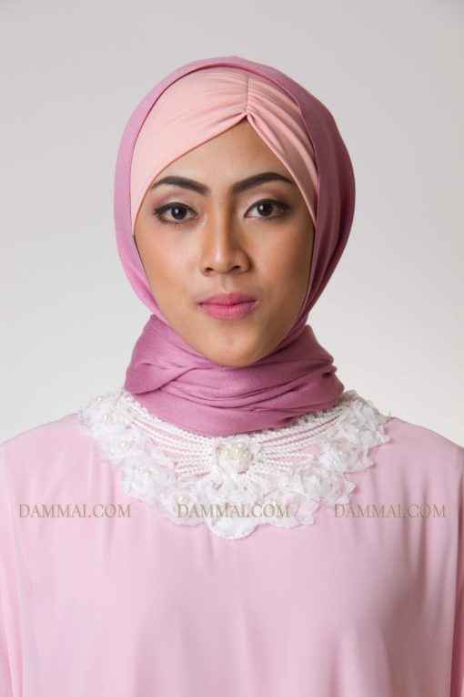 sweet pink hijab pashmina 601